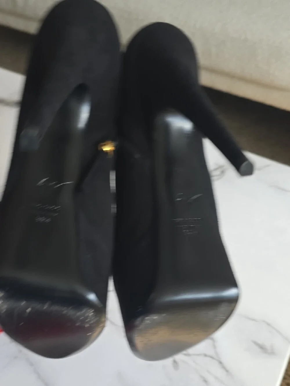 Giuseppe Zanotti Black Suede Platform Stiletto Ankle Boot
